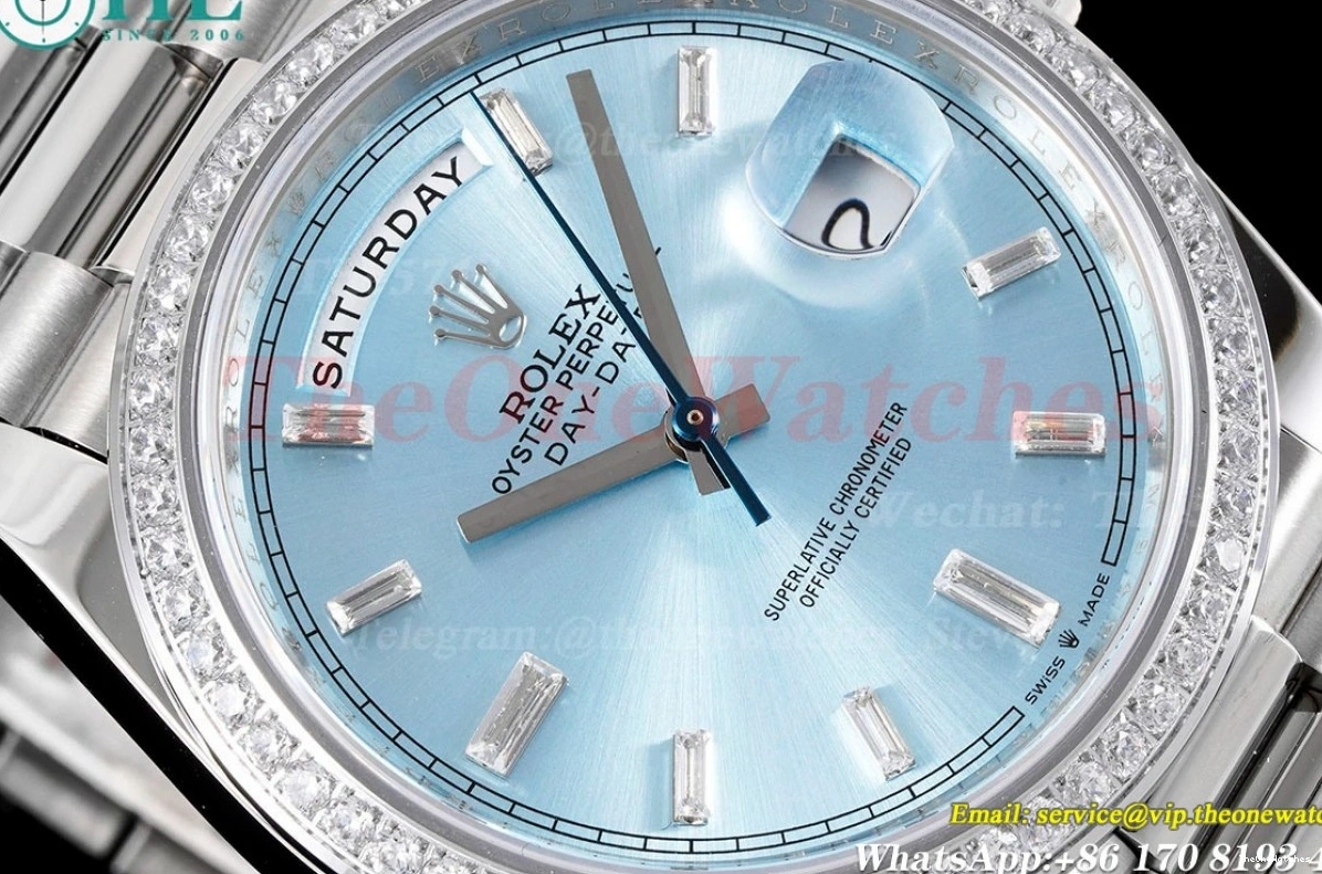 GSF 40mm DayDate A3255 Version) SS (Tungsten 228349 Heavy SS Pres Ice Blue Dia 0128